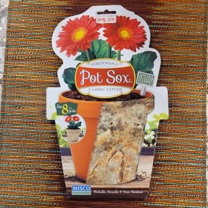 Two Pot Sox Stretchable Fabric Planter to Cover Flower Pots 8 inch +
